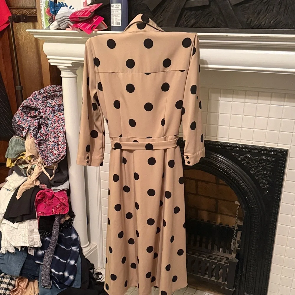 New York &‎ Company  Dress with Black Polka Dots- worn a few times